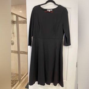 Boden classic black ponte midi dress size 14